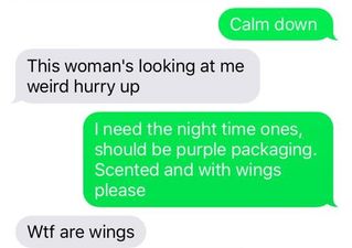 PICS: Dad buys sanitary towels for daughter and the text conversation is comedy gold