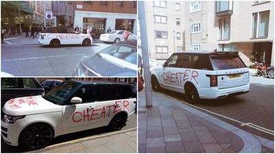 PICS: Girlfriend gets revenge on cheater by spray-painting £100,000 Range Rover