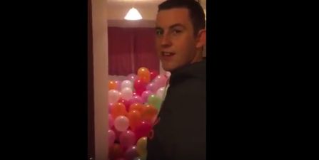 VIDEO: Galway man returns home to find 200 balloons in his room in this great prank