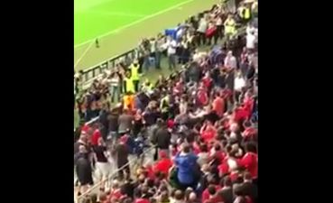 WATCH: Ugly scenes before the Europa League final as Liverpool and Sevilla fans fight in the stands