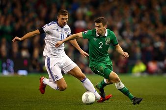 PIC: This Irish fan is taking this Seamus Coleman flag with him to the Euros, and we can see why