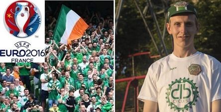 A former League of Ireland footballer is cycling to the Euros for charity