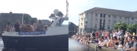 VIDEO: There was a brilliant sing song on a boat near the Spanish Arch in Galway