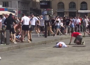 VIDEO: Brutal footage shows Russian fans kicking grounded England supporters in the head
