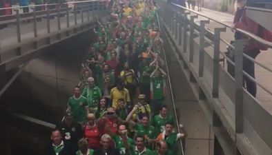 WATCH: Ireland fans have arrived at the Stade de France and they‘re making themselves heard