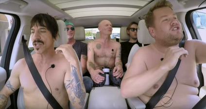 WATCH: Red Hot Chili Peppers can’t keep their clothes on in Carpool Karaoke
