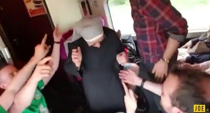 WATCH: Irish fans serenade unsuspecting nun with ‘Our Father’ chant on a train in France