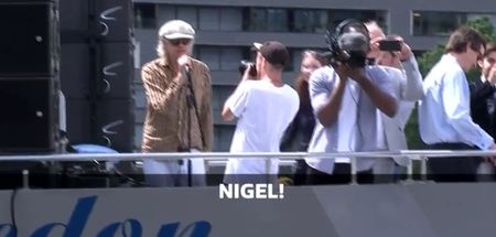 WATCH: Bob Geldof shouts insults at Nigel Farage from a boat on the Thames
