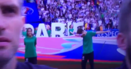 VIDEO: Did you spot the UEFA mascot dabbing through the Northern Ireland national anthem?