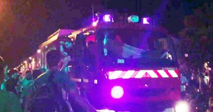 WATCH: Even the French fire brigade celebrated with Irish fans on the streets of Lille