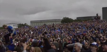 VIDEO: These Iceland supporters going crazy after their win against England is magnificent