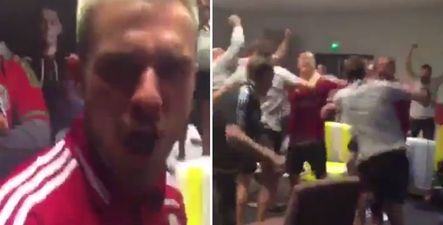 VIDEO: The Wales squad couldn’t contain their joy after Iceland beat England