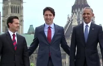 WATCH: Leaders of USA, Canada and Mexico engage in the world’s most awkward handshake