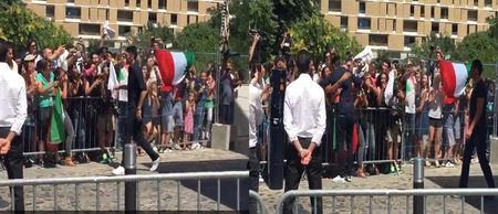 WATCH: All round legend Gianluigi Buffon hugs adoring fans as Italy team depart France