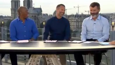 WATCH: Roy Keane didn’t pass up the chance to have a laugh at Ryan Giggs’ expense on ITV