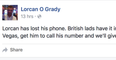 PIC: Irish fella in Vegas loses phone, the people who find it have great craic with it