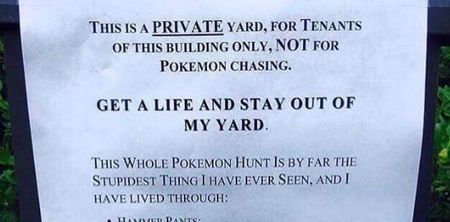 PIC: Anyone on a Pokémon hunt really needs to stay out of this person’s property