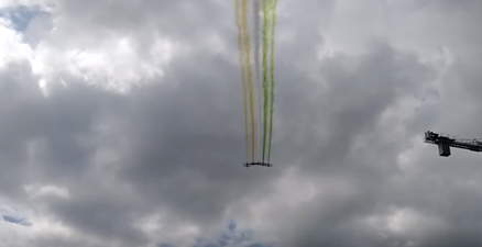 WATCH: Italian Aerobatic Display Team fly over Dublin bearing Irish tricolour