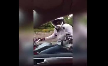 VIDEO: Motorcyclist learns the hard way never to get angry on the road