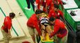 WATCH: Medics drop the stretcher of Olympic gymnast Samir Ait Said as they load it into ambulance