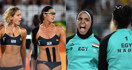 Bikinis v Burkinis: Egyptian Olympic athlete discusses contrasting beach volleyball uniforms