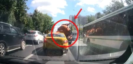 VIDEO: The exact moment a sewage truck explodes in rush-hour traffic