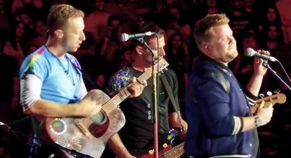 WATCH: James Corden performs cover of ‘Nothing Compares 2 U’ with Coldplay live in LA