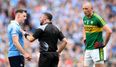 Referee David Gough has objects thrown at him as he leaves Croke Park pitch (Reports)