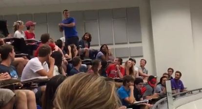 WATCH: Student lands one in a million trick shot to save his classmates from a test