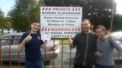 PICS: Man excellently goes full Italian Job after his car is locked in school car park