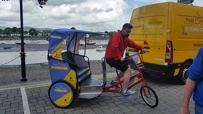 Pieta House’s CEO is doing a grand tour of ALL their centres around Ireland in a rickshaw
