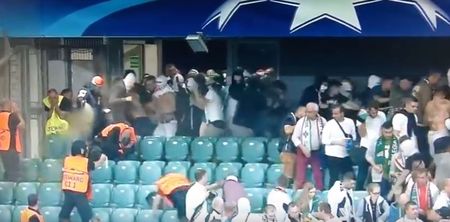 VIDEO: Pepper spray is used as Legia Warsaw fans violently clash with stewards in Poland