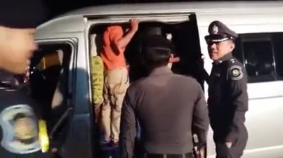 VIDEO: Thai police find 41 people crammed into a 16-seater minivan