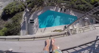 WATCH: Daredevil emerges unhurt after jumping into swimming pool from fourth-storey balcony