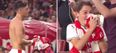 WATCH: Mesut Özil gave his Arsenal jersey to a young fan and he couldn’t have been any happier