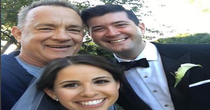 PICS: Tom Hanks makes newlywed couple’s day by photobombing their wedding pictures