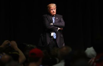 Donald Trump has slammed Hillary Clinton over her links to Denis O’Brien