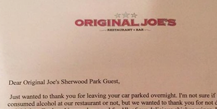 PIC: A pub is being massively praised for leaving this note on a customer’s car