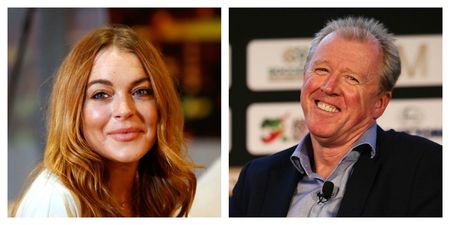 Lindsay Lohan does a Steve McClaren and adopts a fun faux European accent