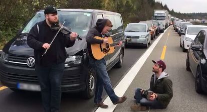 WATCH: Trad band get stuck in a traffic jam, decide to record a deadly video instead