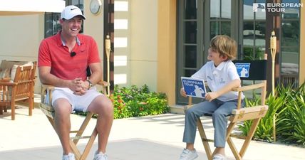 WATCH: Cheeky young fella gives Rory McIlroy the toughest interview of his life
