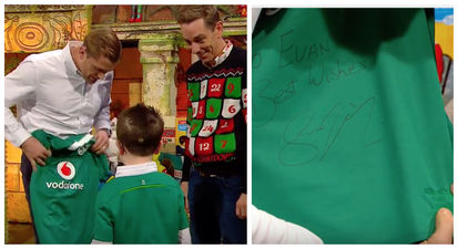 WATCH: The wonderful moment Jamie Heaslip gave his jersey away to Evan on the Toy Show