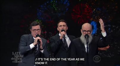 VIDEO: Michael Stipe joins Stephen Colbert and James Franco for musical ‘tribute’ to 2016