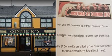 Kerry pub is giving away free dinners to anyone that’s homeless, elderly or in need over Christmas