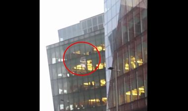WATCH: A window blew away from Facebook HQ in Dublin during Storm Barbara this afternoon
