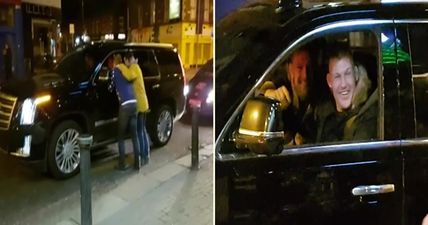 WATCH: Two guys were staging a mock fight on a Dublin street last night when Conor McGregor showed up