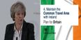 Theresa May confirms that she wants to maintain the common travel area with the Republic