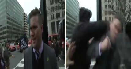 WATCH: Well-known white nationalist gets punched in the face during live inauguration coverage