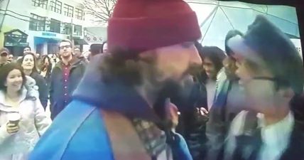 WATCH: Shia LaBeouf repeatedly roars in the face of Donald Trump supporter at live stream project in New York