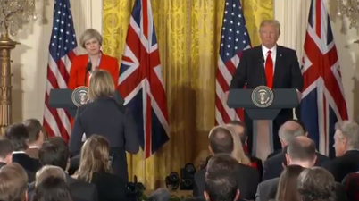 WATCH: People are praising a BBC journalist for her blunt questions to Theresa May and Donald Trump